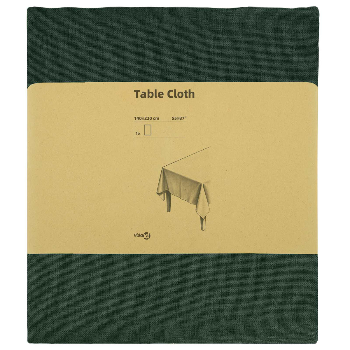 Table Cloth Rectangular Dark Green 140 x 220 cm