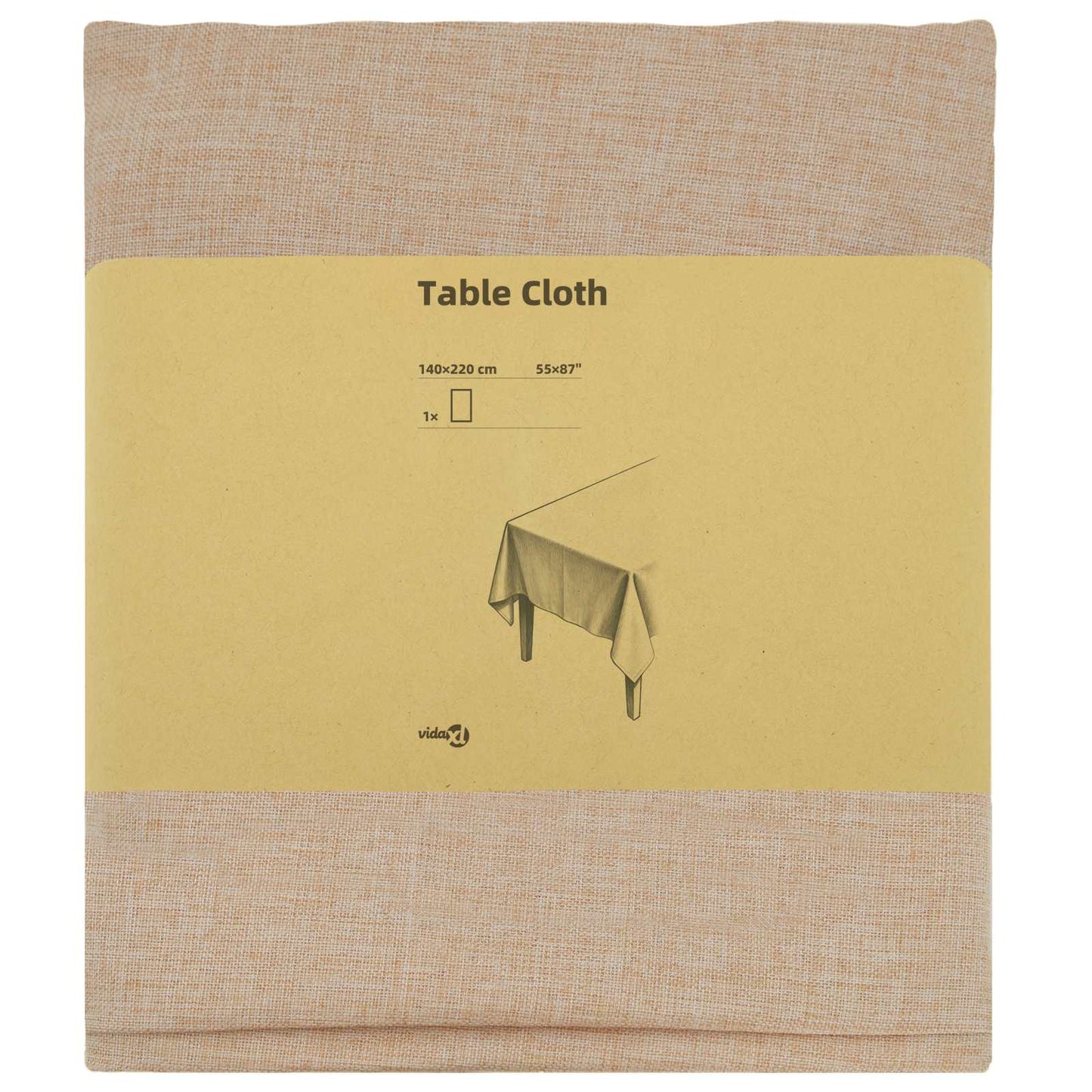 Table Cloth Rectangular Beige 140 x 220 cm