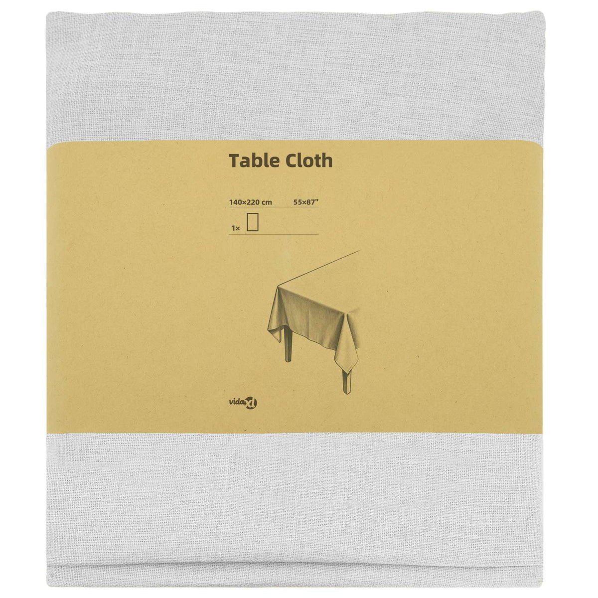 Table Cloth Rectangular White 140 x 220 cm