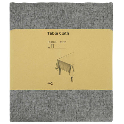Table Cloth Rectangular Light Grey 140 x 260 cm