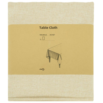 Table Cloth Rectangular Cream White 140 x 260 cm