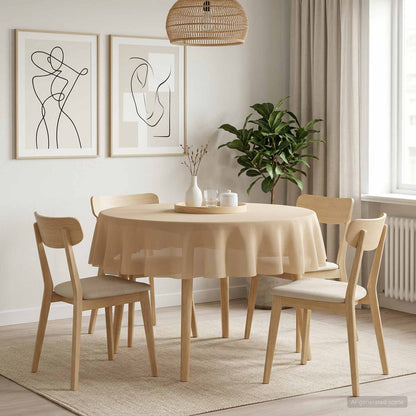 Table Cloth Round Beige Ø 160 cm