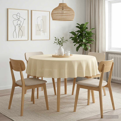 Table Cloth Round Cream White Ø 160 cm