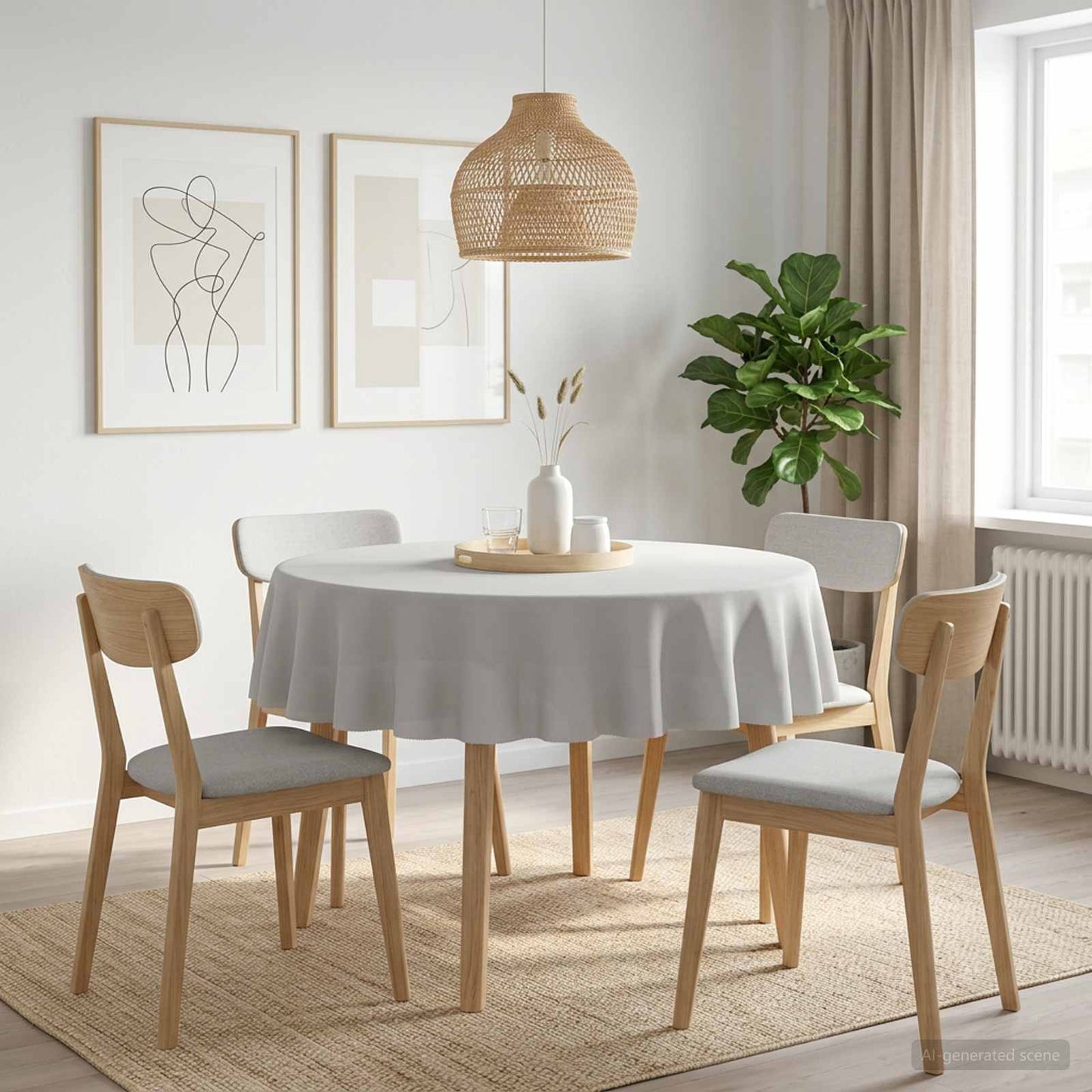 Table Cloth Round White Ø 180 cm