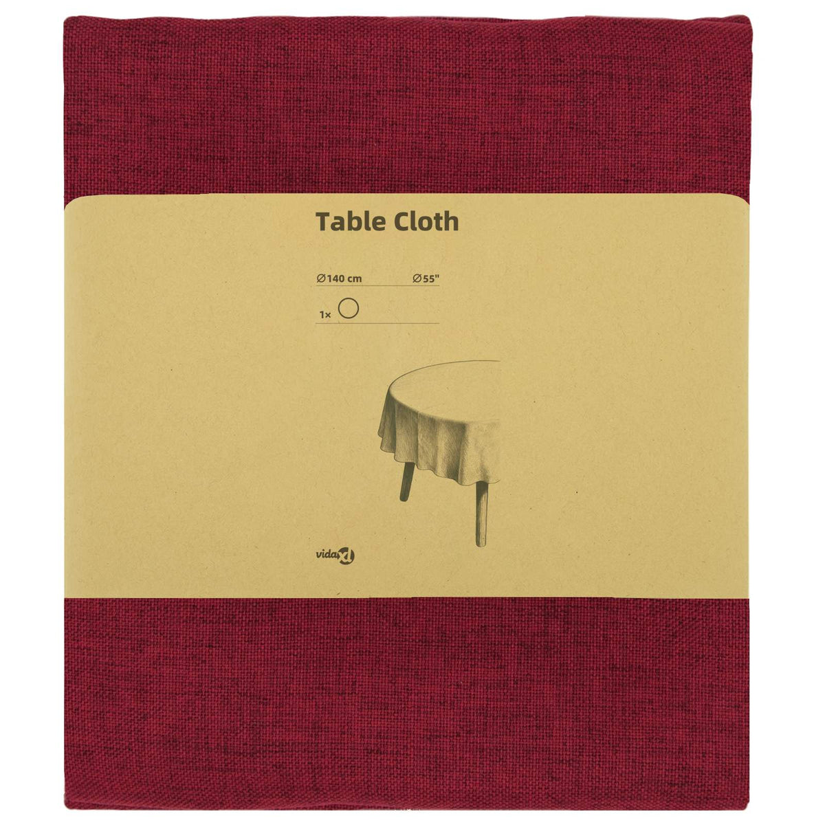 Table Cloth Round Wine Red Ø 140 cm