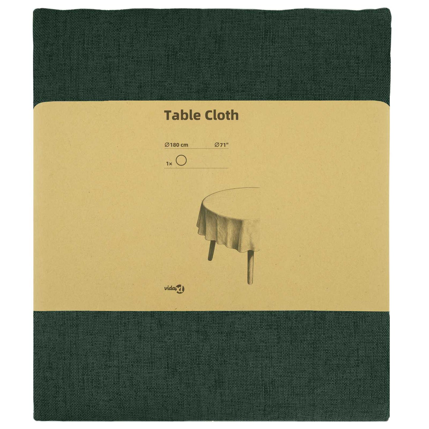 Table Cloth Round Dark Green Ø 180 cm