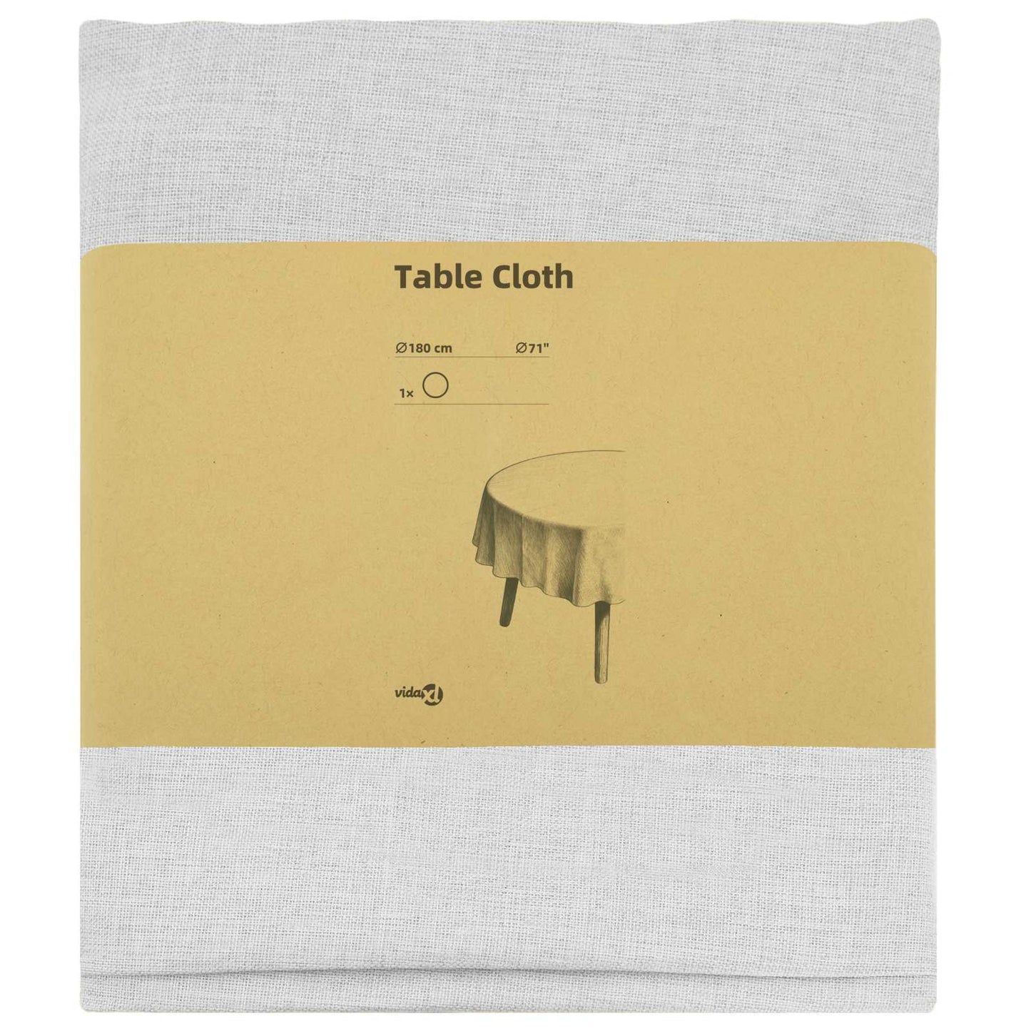 Table Cloth Round White Ø 180 cm
