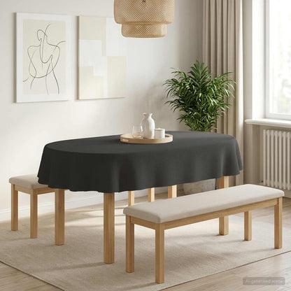 Table Cloth Oval Dark Grey 160 x 220 cm