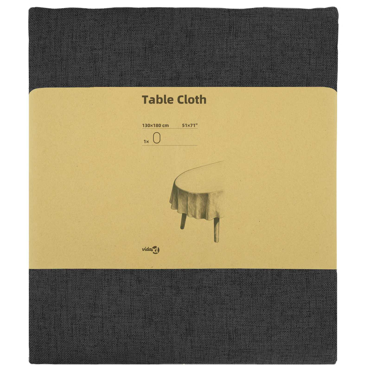 Table Cloth Oval Dark Grey 130 x 180 cm