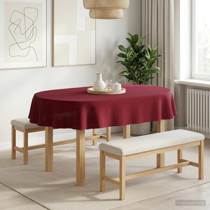 Table Cloth 5 pcs Oval Wine Red 130 x 220 cm