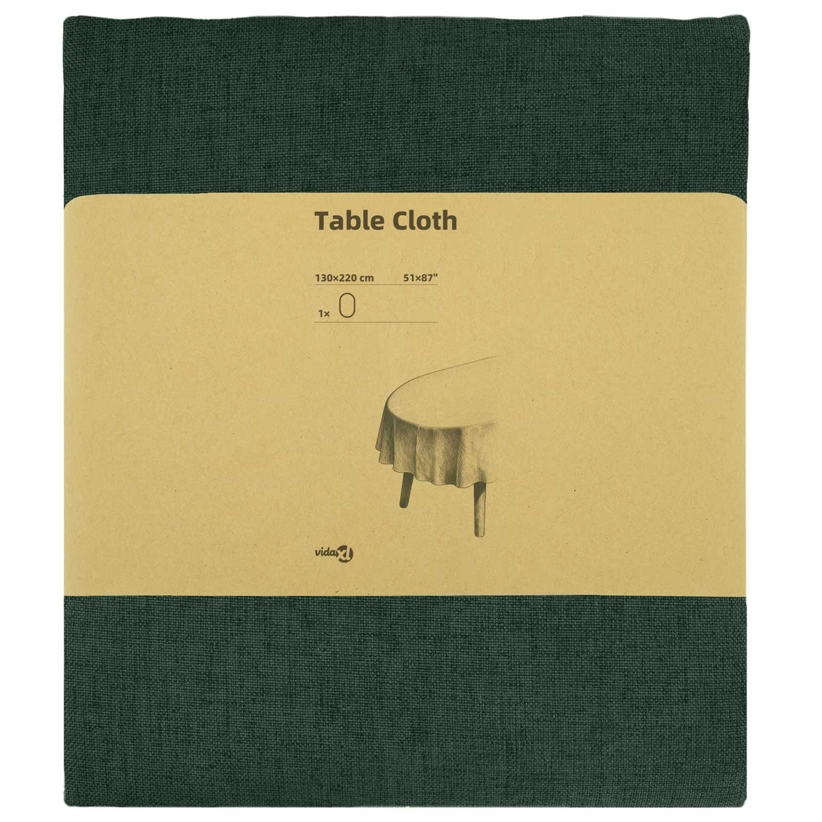 Table Cloth Oval Dark Green 130 x 220 cm