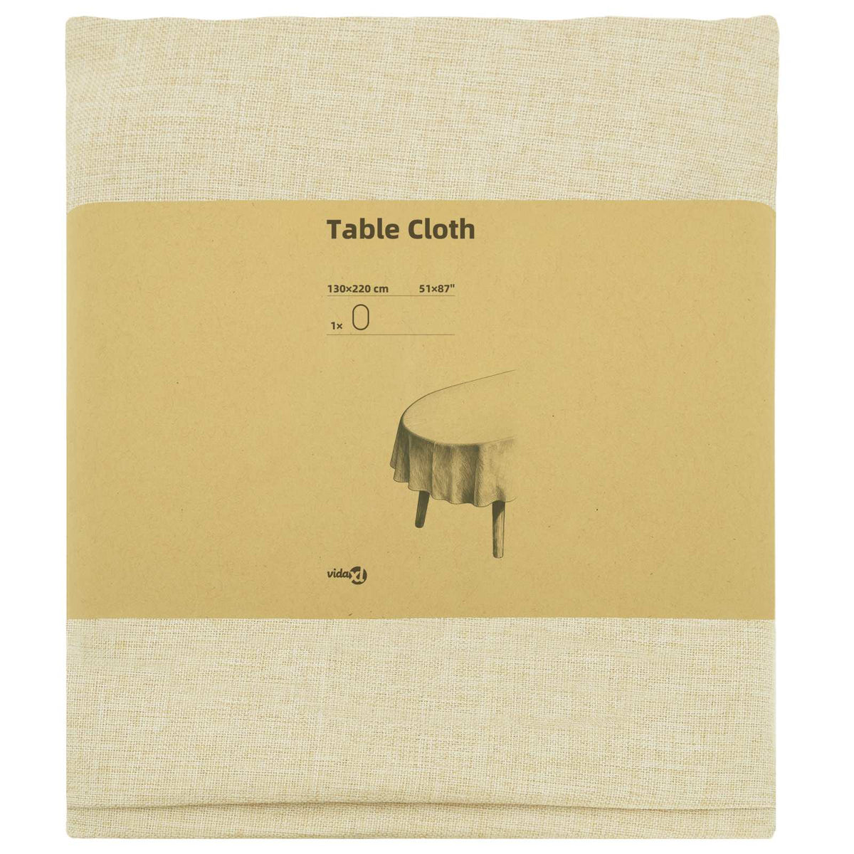 Table Cloth Oval Cream White 130 x 220 cm