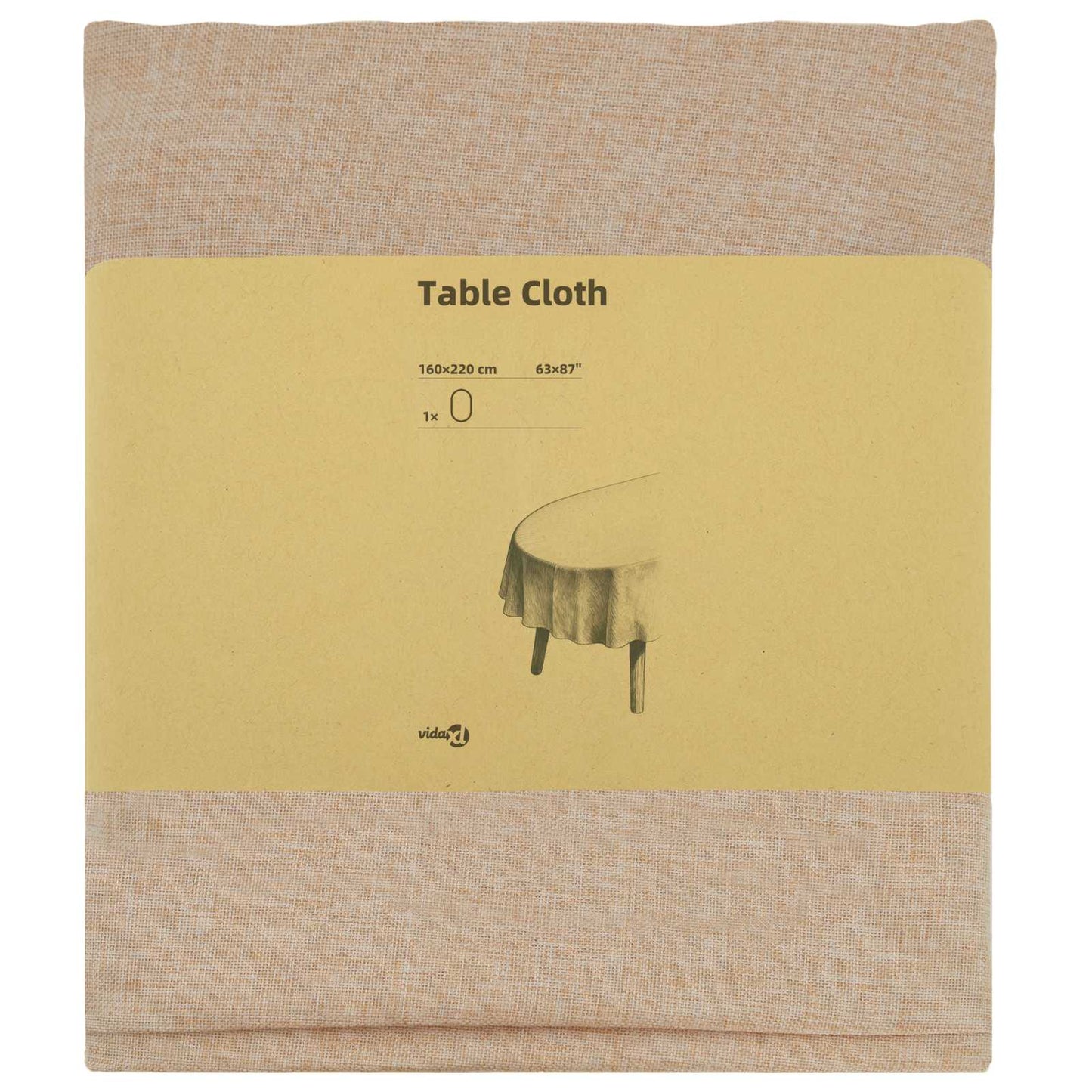 Table Cloth Oval Beige 160 x 220 cm