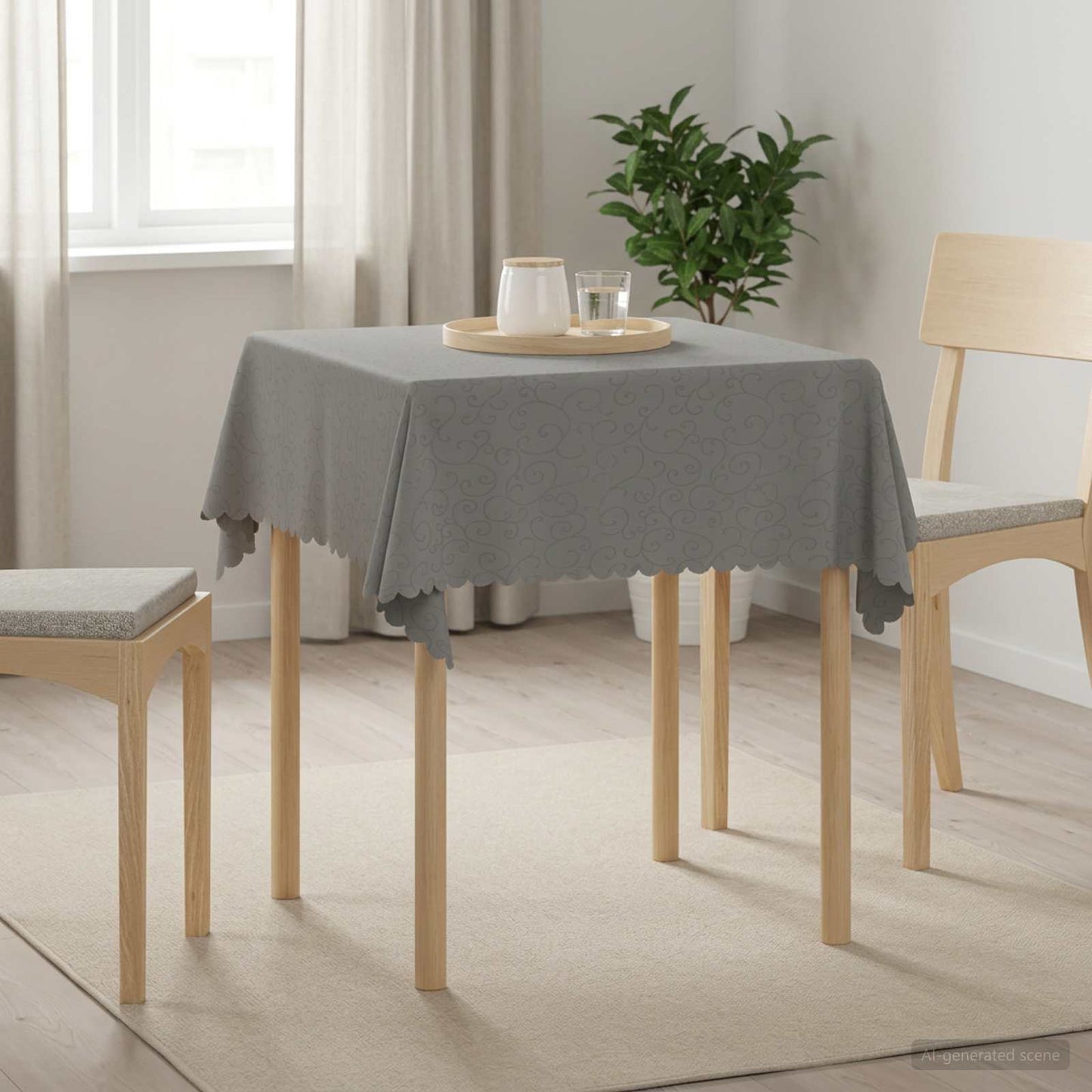 Table Cloth 5 pcs Square Light Grey 90 x 90 cm