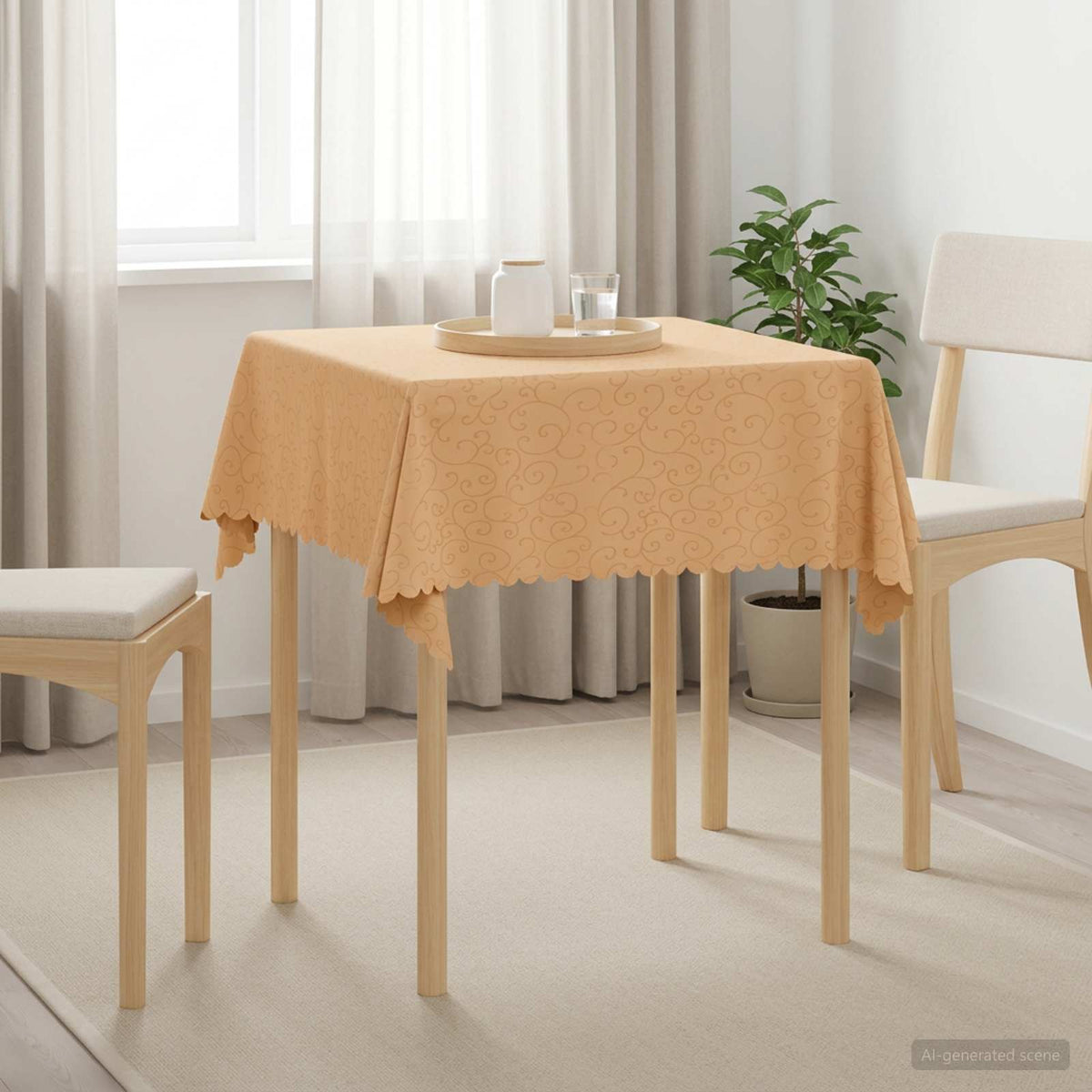 Table Cloth 5 pcs Square Beige 110 x 110 cm