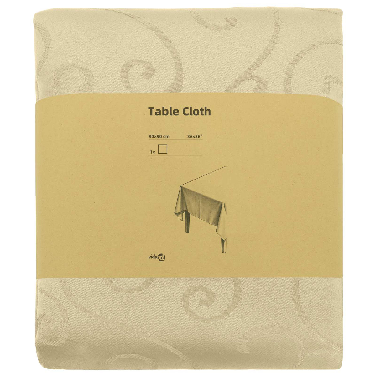 Table Cloth Square Cream White 90 x 90 cm