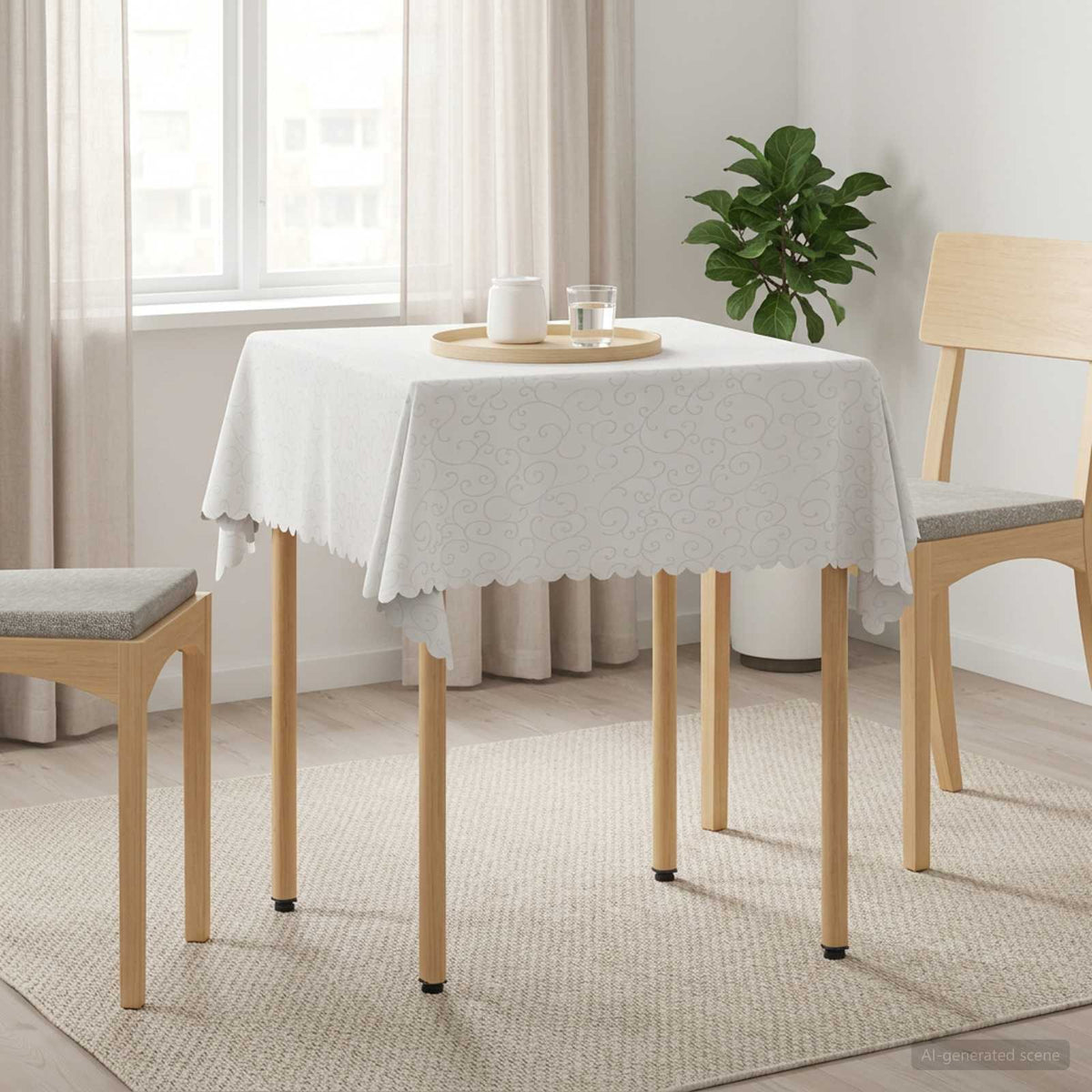 Table Cloth 5 pcs Rectangular White 140 x 140 cm