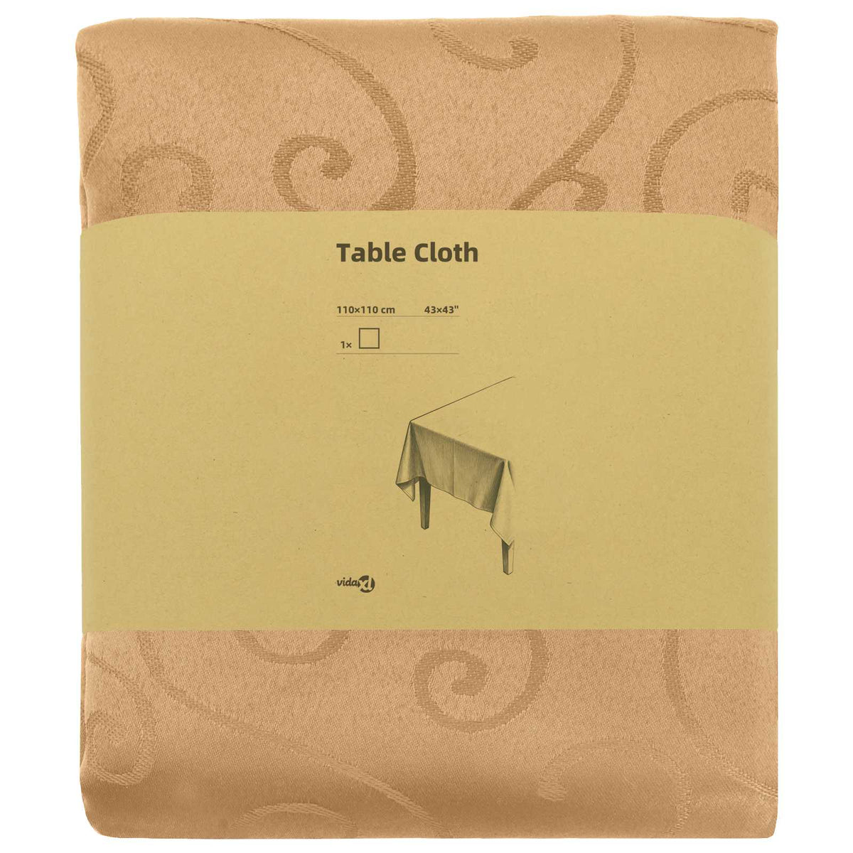 Table Cloth Square Beige 110 x 110 cm