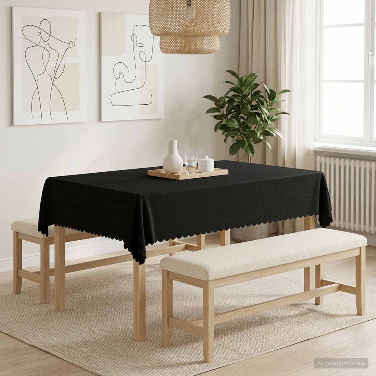 Table Cloth Rectangular Dark Grey 110 x 140 cm