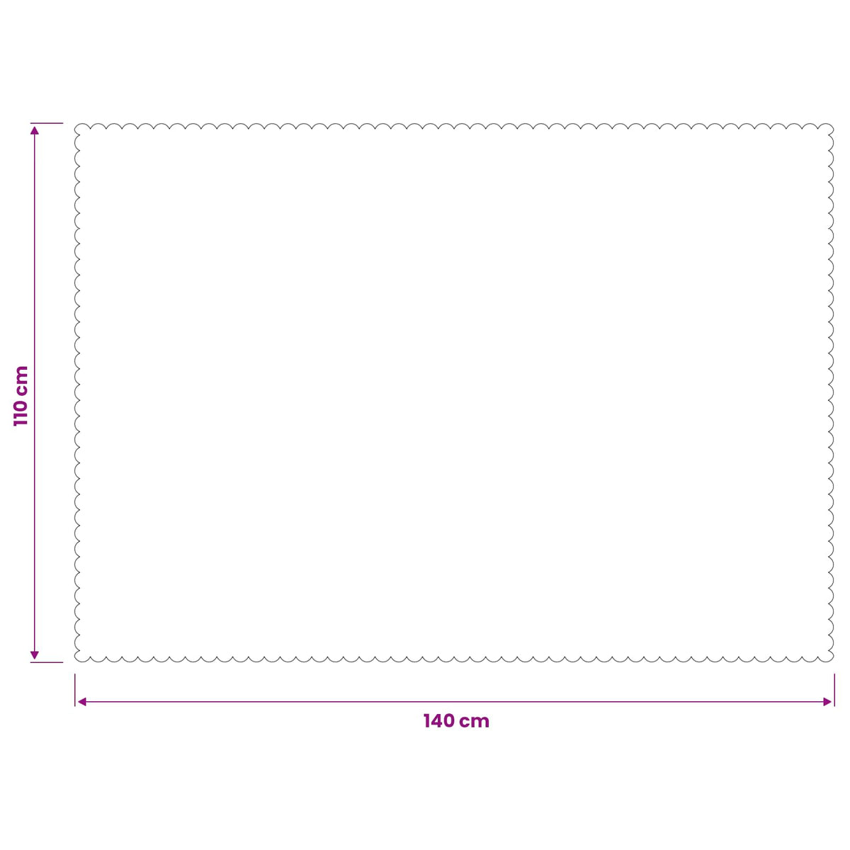 Table Cloth Rectangular White 110 x 140 cm