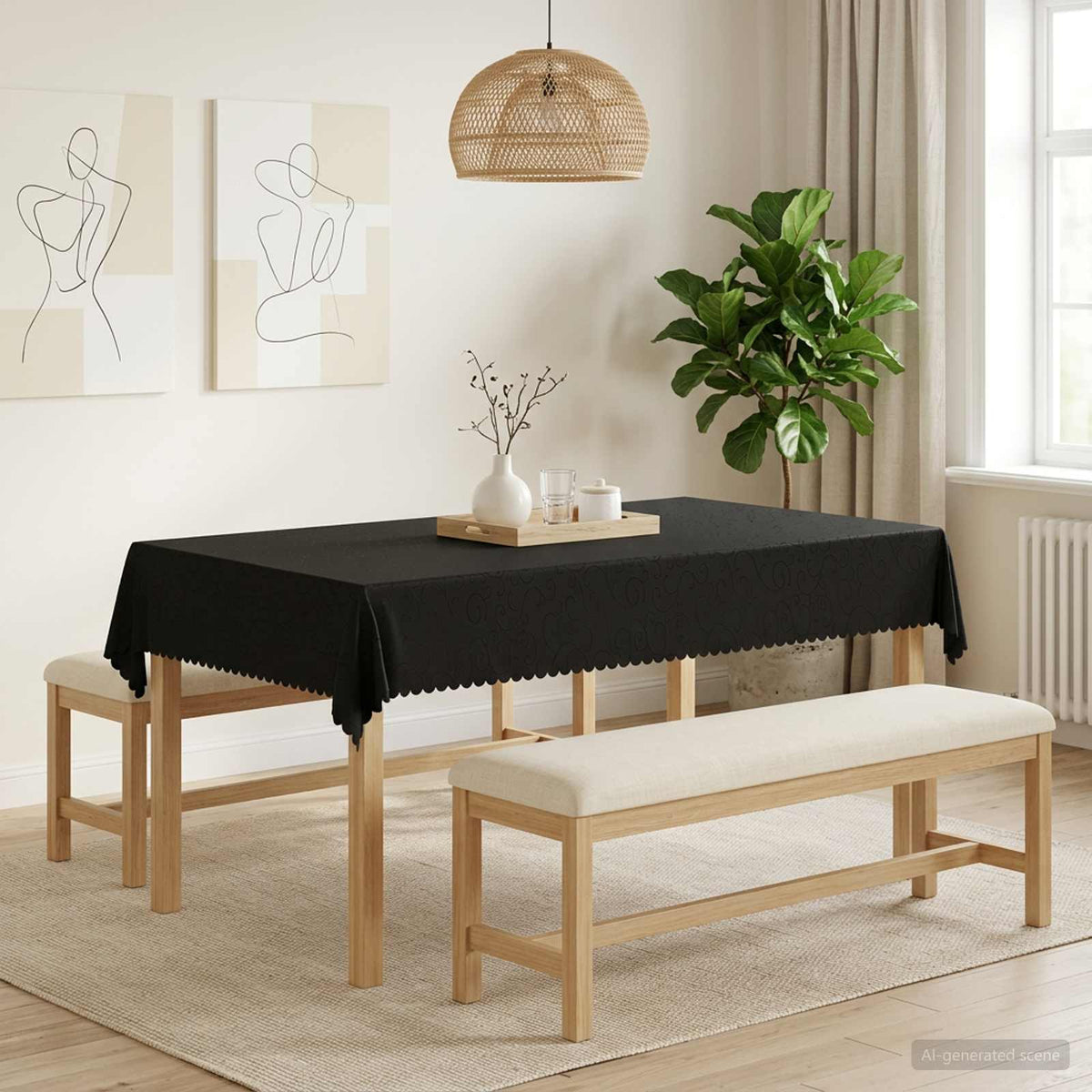 Table Cloth Rectangular Dark Grey 110 x 160 cm