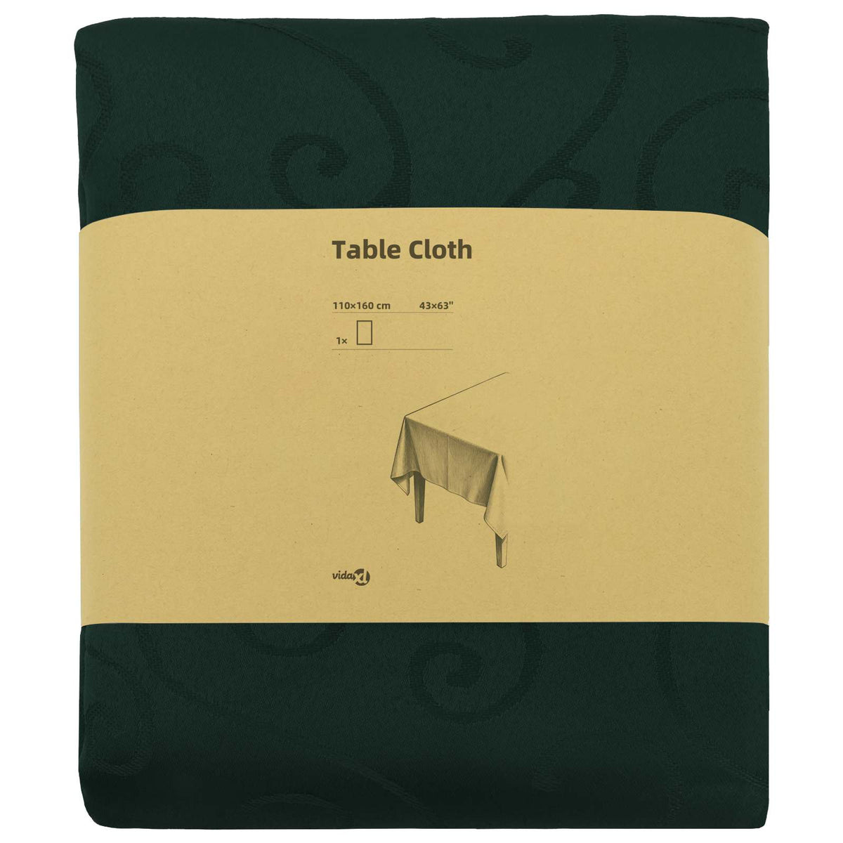 Table Cloth Rectangular Dark Green 110 x 160 cm