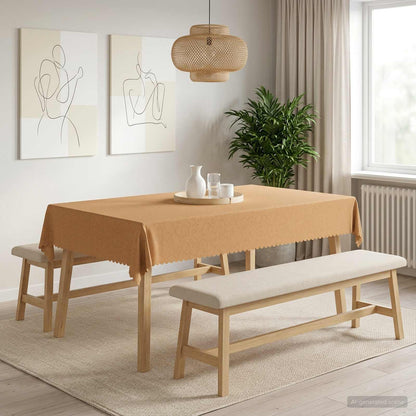 Table Cloth Rectangular Beige 140 x 220 cm