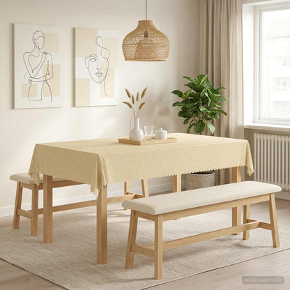 Table Cloth Rectangular Cream White 140 x 220 cm