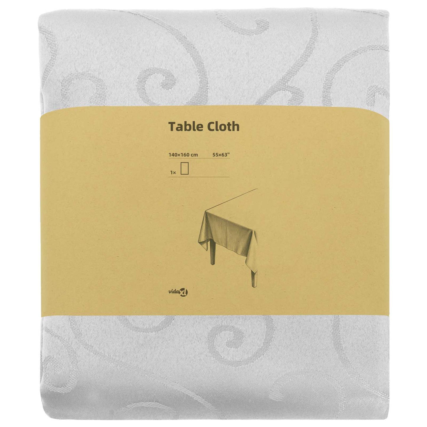 Table Cloth Rectangular White 140 x 160 cm
