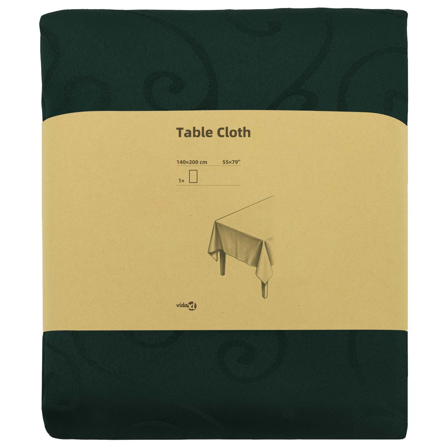 Table Cloth Rectangular Dark Green 140 x 200 cm