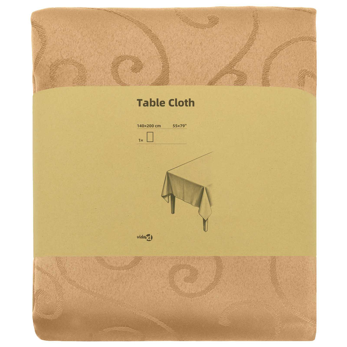 Table Cloth Rectangular Beige 140 x 200 cm