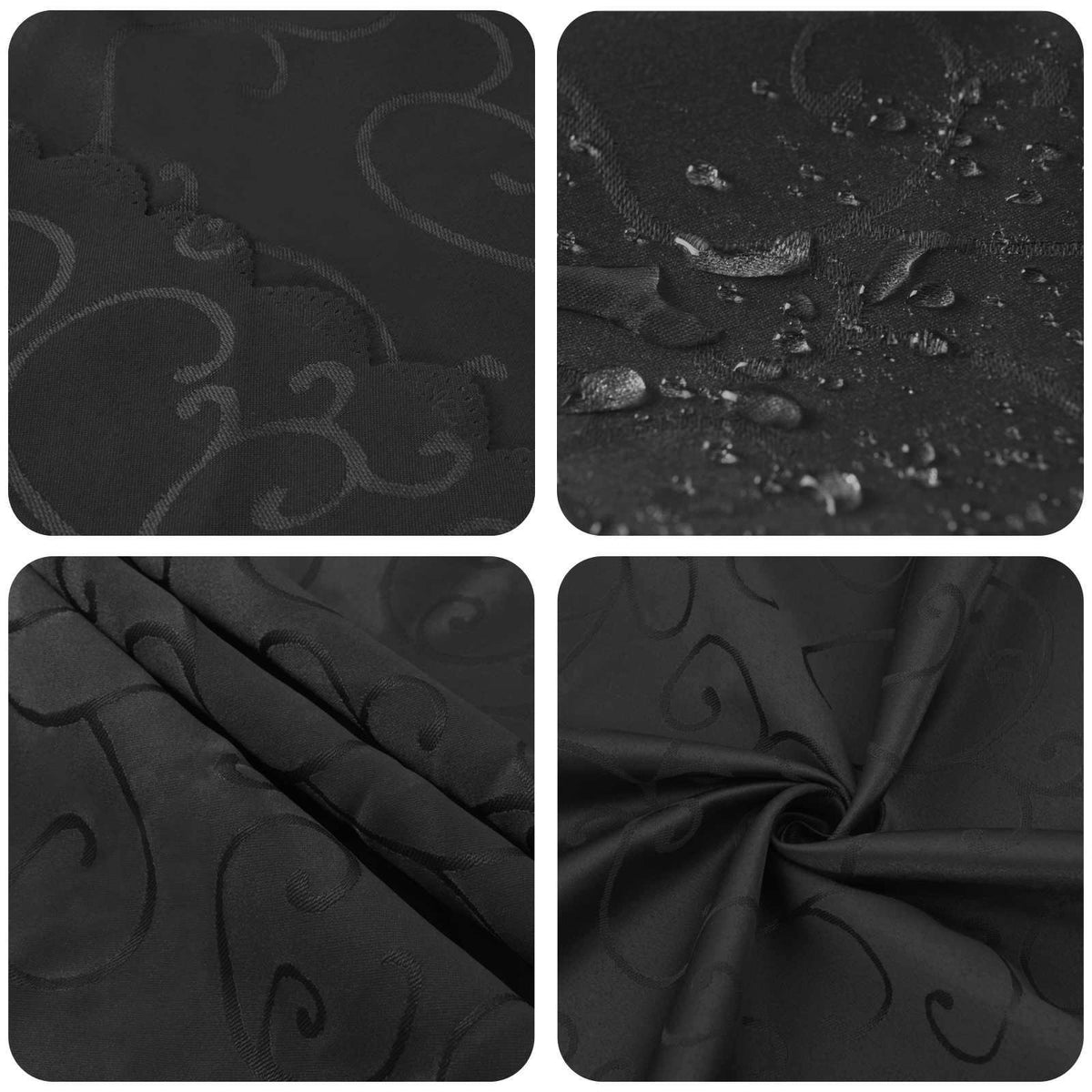 Table Cloth Rectangular Dark Grey 140 x 260 cm