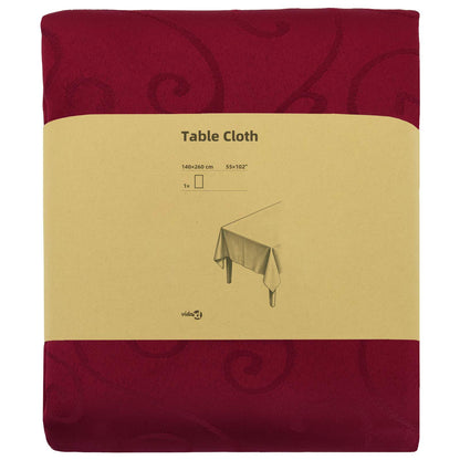 Table Cloth Rectangular Wine Red 140 x 260 cm