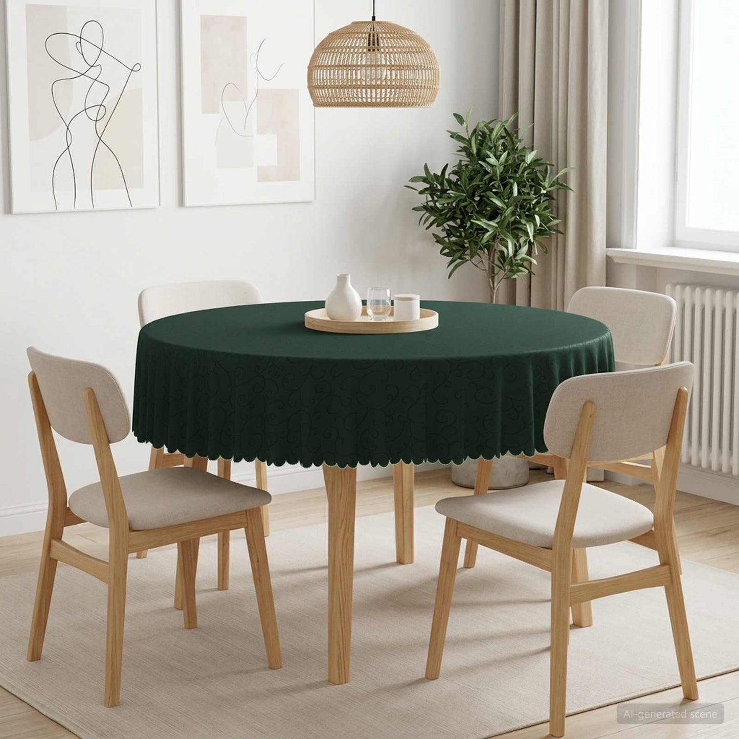 Table Cloth 5 pcs Round Dark Green Ø 160 cm