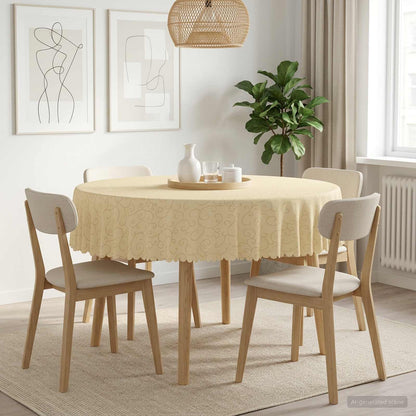 Table Cloth 5 pcs Round Cream White Ø 140 cm