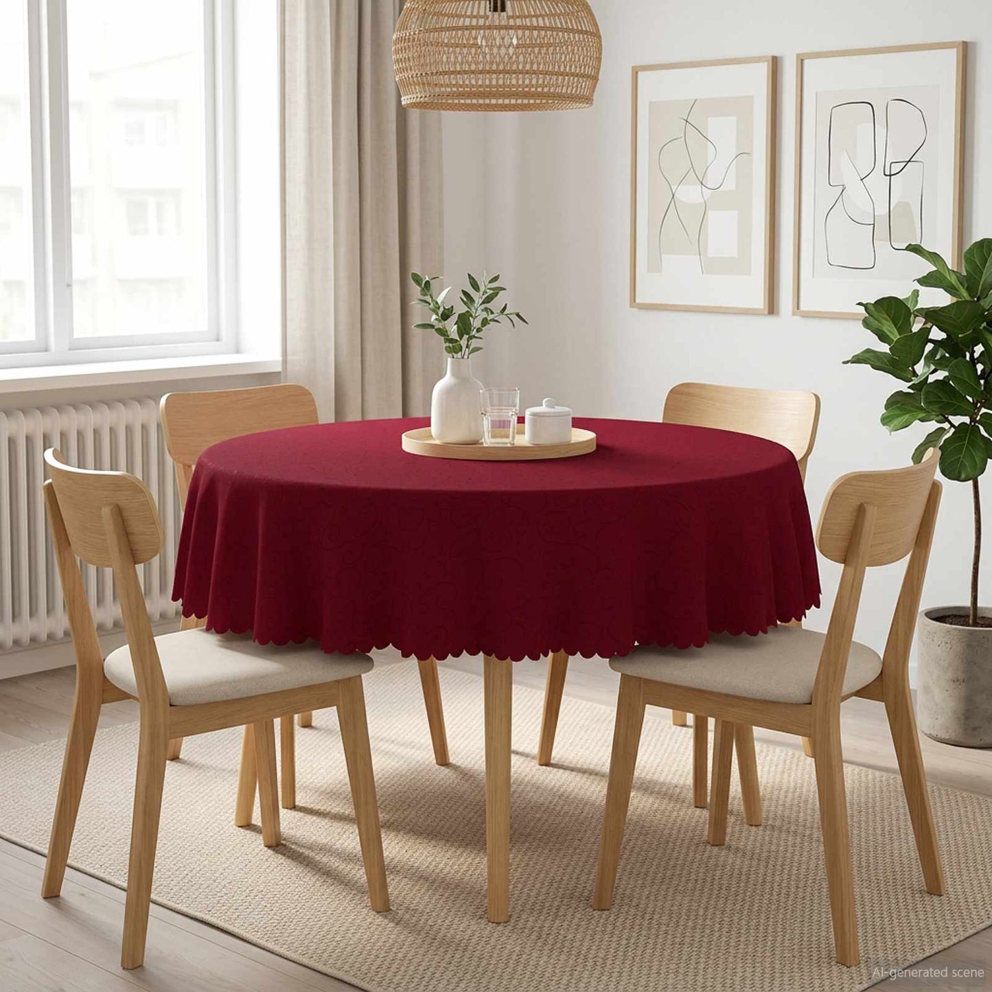 Table Cloth Round Wine Red Ø 140 cm