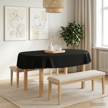 Table Cloth Oval Dark Grey 130 x 220 cm