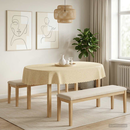 Table Cloth 5 pcs Oval Cream White 130 x 180 cm