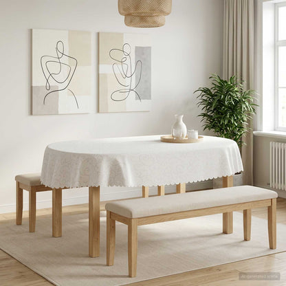 Table Cloth Oval White 130 x 180 cm