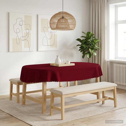 Table Cloth Oval Wine Red 130 x 180 cm