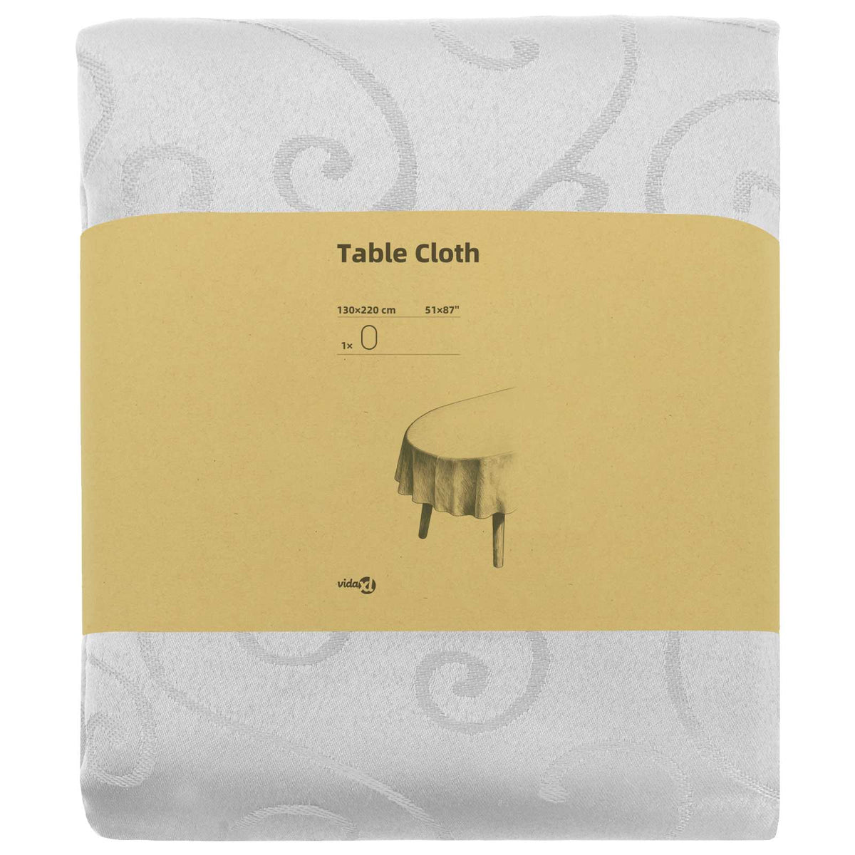 Table Cloth Oval White 130 x 220 cm