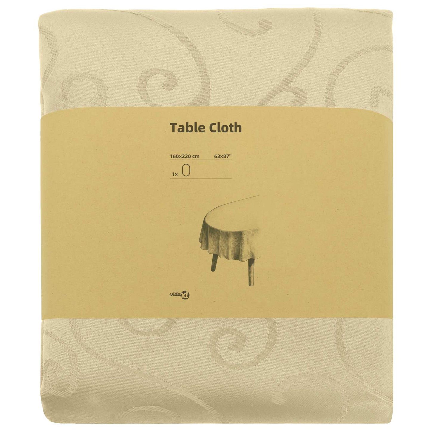 Table Cloth Oval Cream White 160 x 220 cm