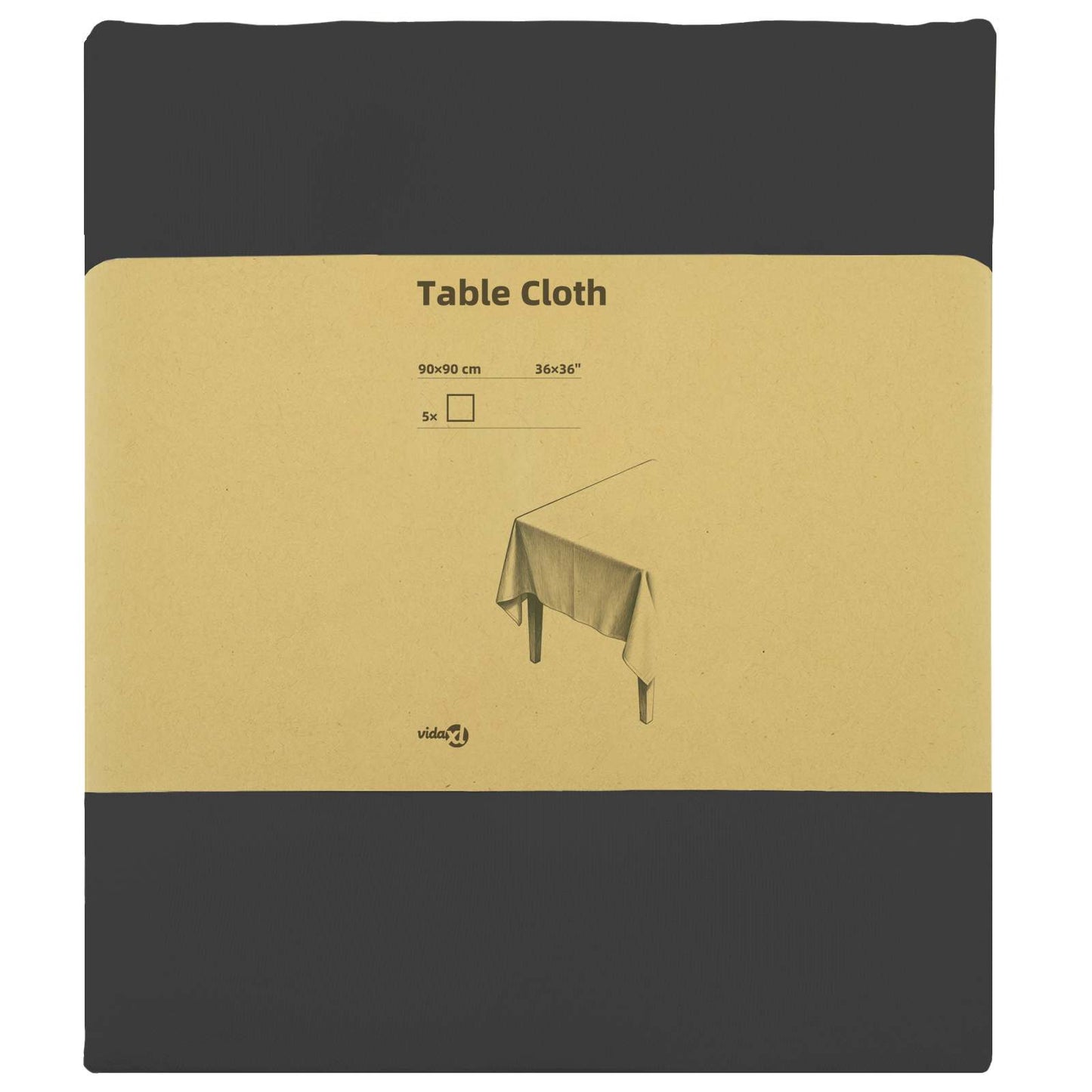 Table Cloth 5 pcs Square Dark Grey 90 x 90 cm Polyester