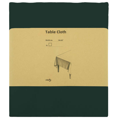 Table Cloth 5 pcs Square Dark Green 90 x 90 cm Polyester