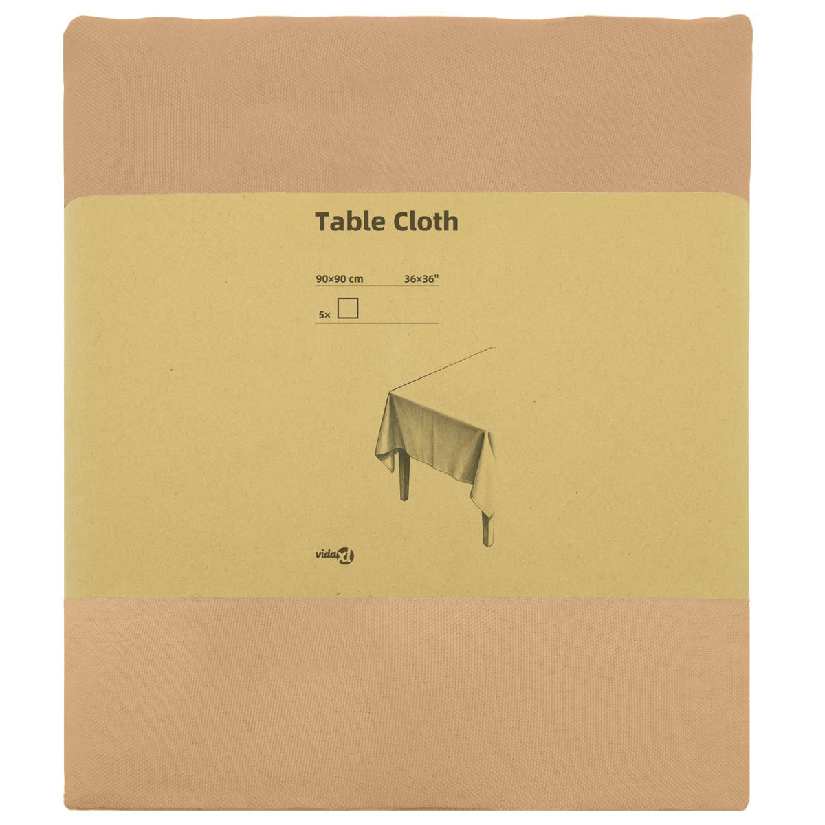 Table Cloth 5 pcs Square Beige 90 x 90 cm Polyester