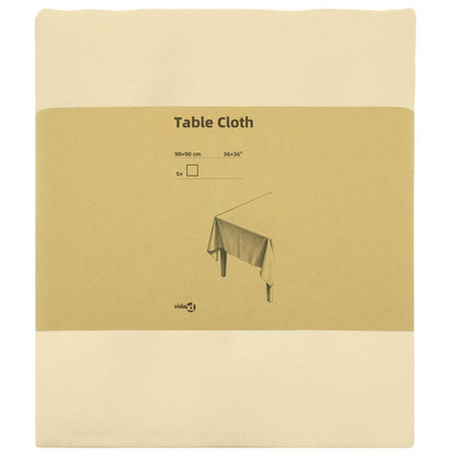 Table Cloth 5 pcs Square Cream White 90 x 90 cm Polyester