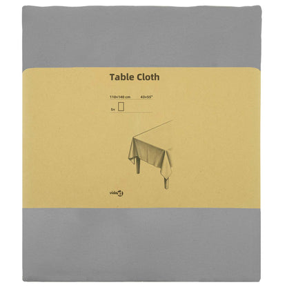 Table Cloth 5 pcs Rectangular Light Grey 110 x 140 cm Polyester