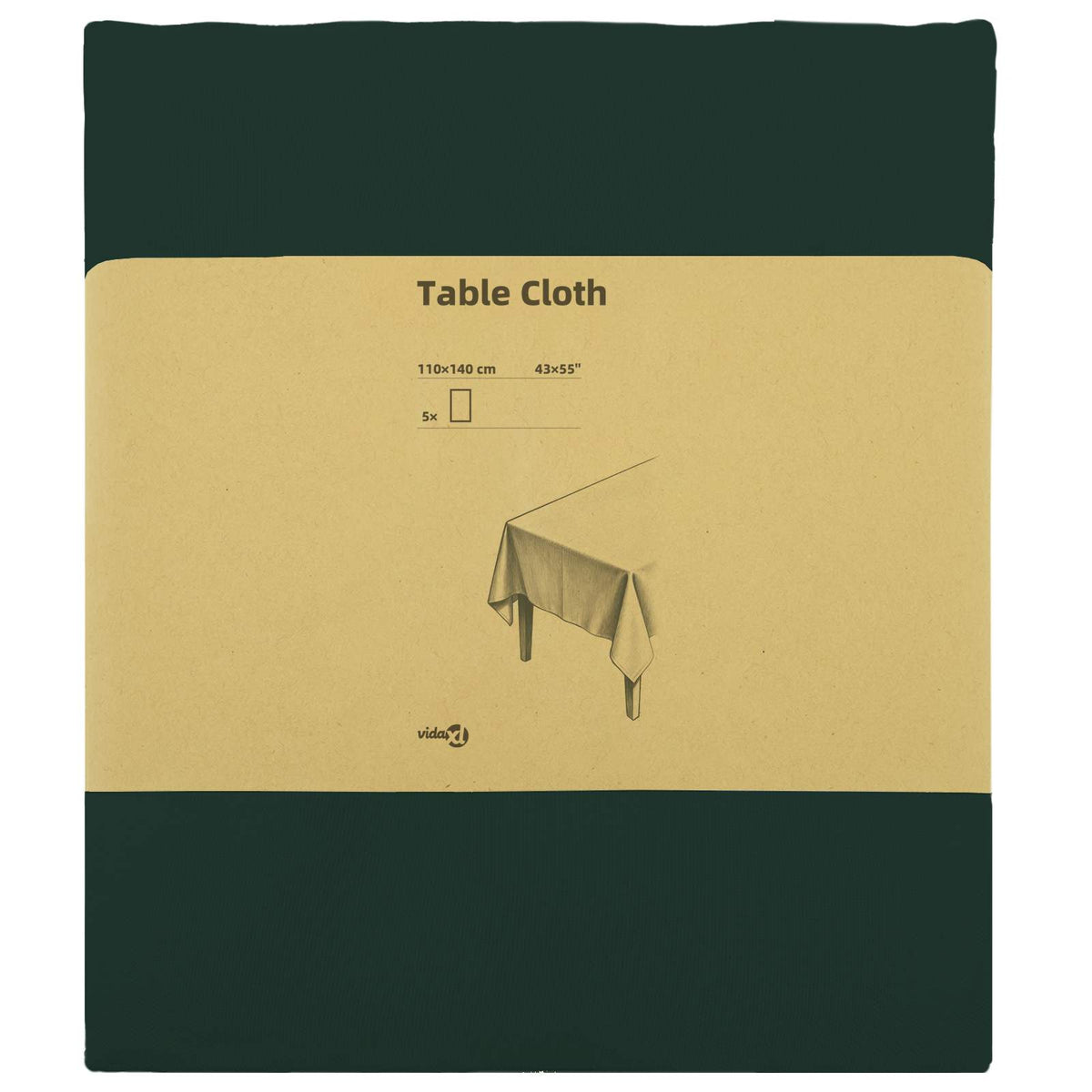 Table Cloth 5 pcs Rectangular Dark Green 110 x 160 cm Polyester
