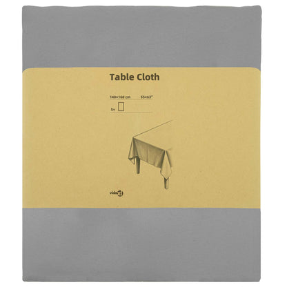 Table Cloth 5 pcs Rectangular Light Grey 140 x 160 cm Polyester