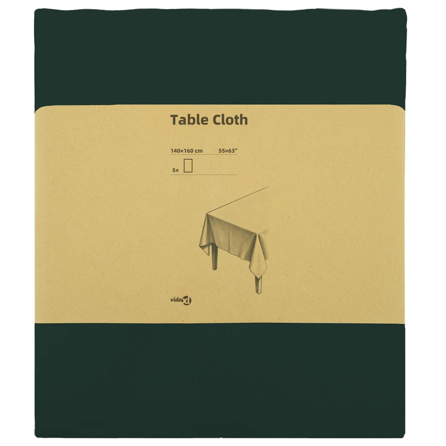 Table Cloth 5 pcs Rectangular Dark Green 140 x 160 cm Polyester